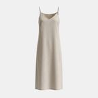Linen Midi Slip Dress for Women - Summer Casual Wear, Lightweight and Comfortable