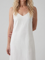 Linen Midi Slip Dress for Women - Summer Casual Wear, Lightweight and Comfortable