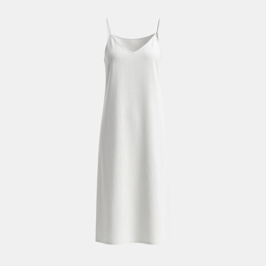 Linen Midi Slip Dress for Women - Summer Casual Wear, Lightweight and Comfortable