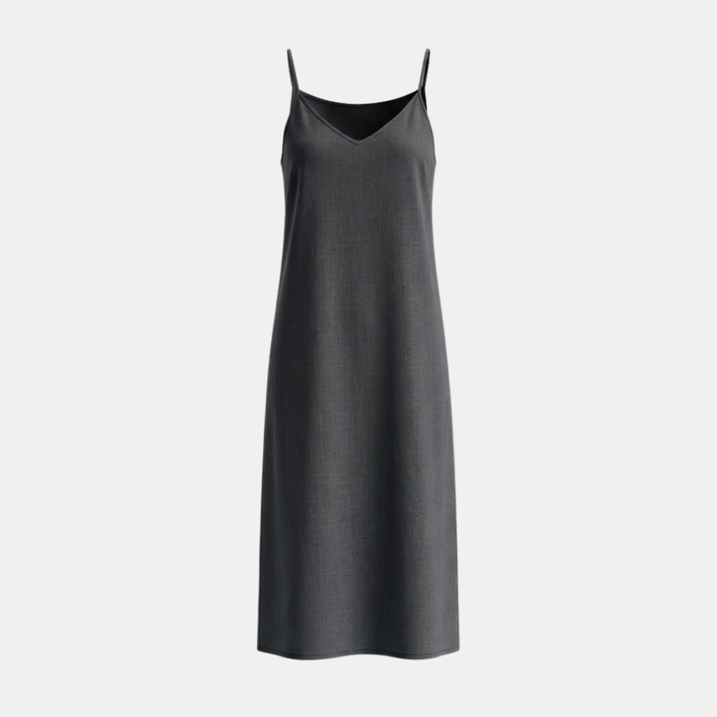 Linen Midi Slip Dress for Women - Summer Casual Wear, Lightweight and Comfortable