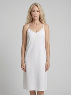 Linen Midi Slip Dress for Women - Summer Casual Wear, Lightweight and Comfortable