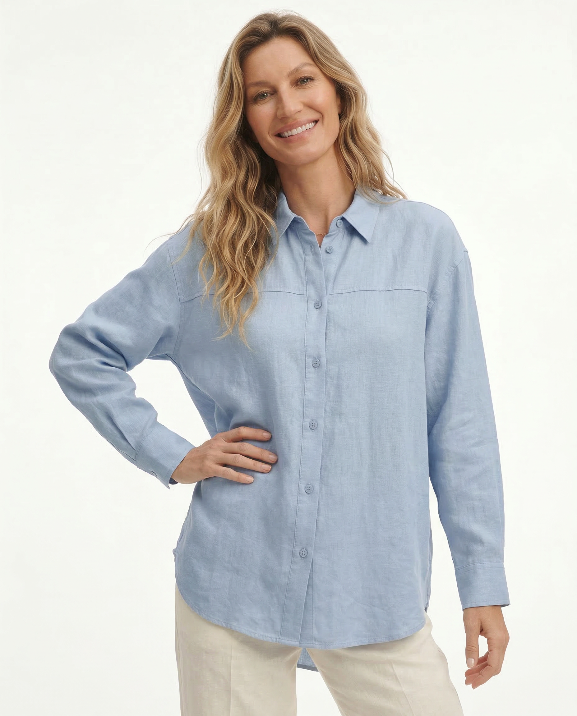 Linen Oversized Blouse for Women - Casual Chic Top for Everyday Wear