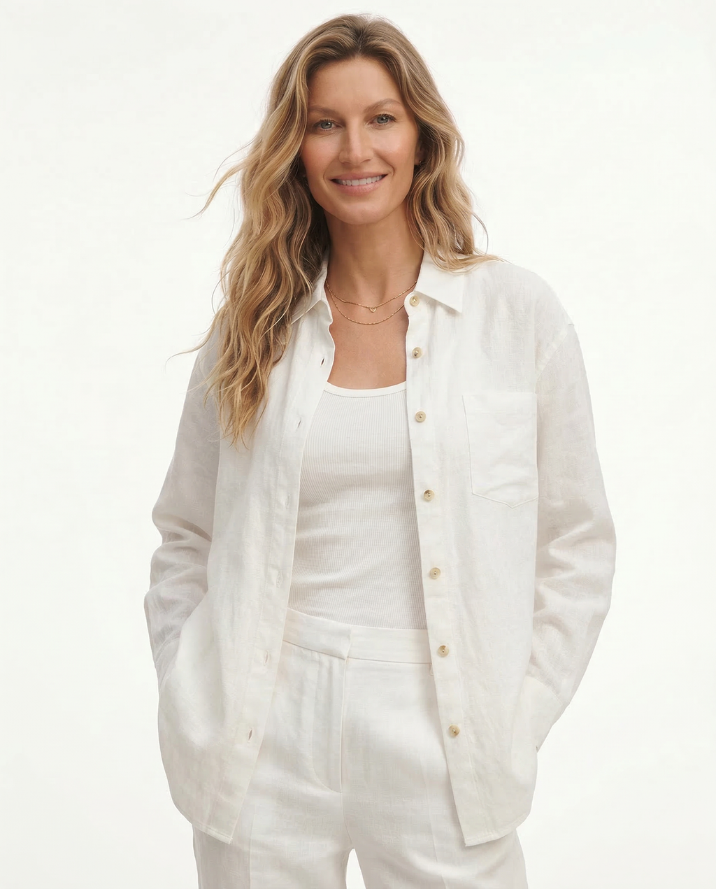 Linen Oversized Blouse for Women - Casual Chic Top for Everyday Wear