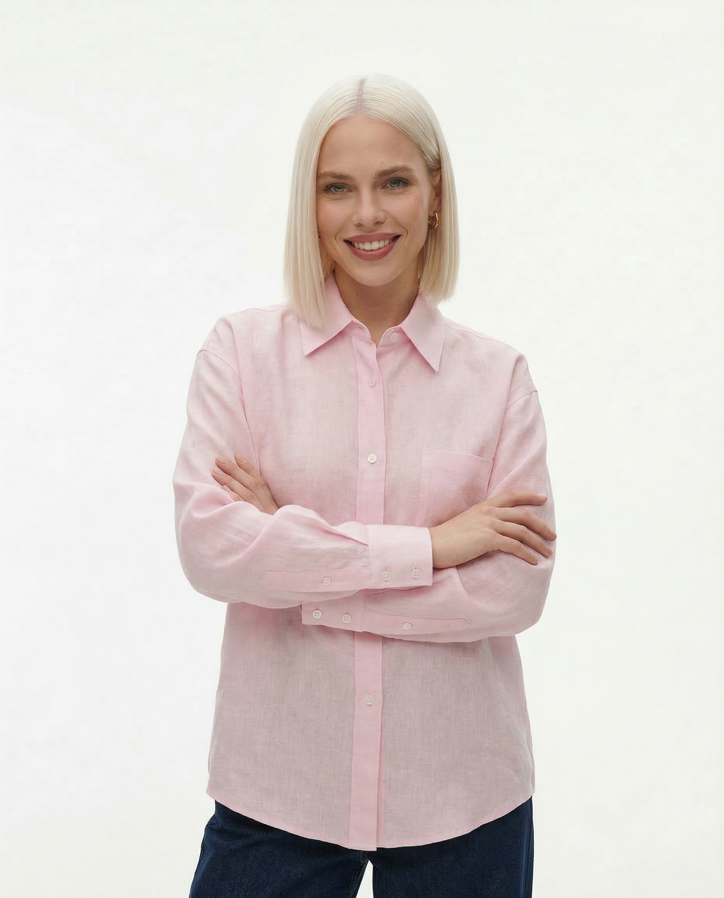 Linen Oversized Blouse for Women - Casual Chic Top for Everyday Wear