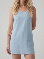 Linen Sleeveless Midi Dress for Women - Summer Casual Wear