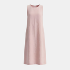 Linen Sleeveless Midi Dress for Women with Pockets - Minimalist Style