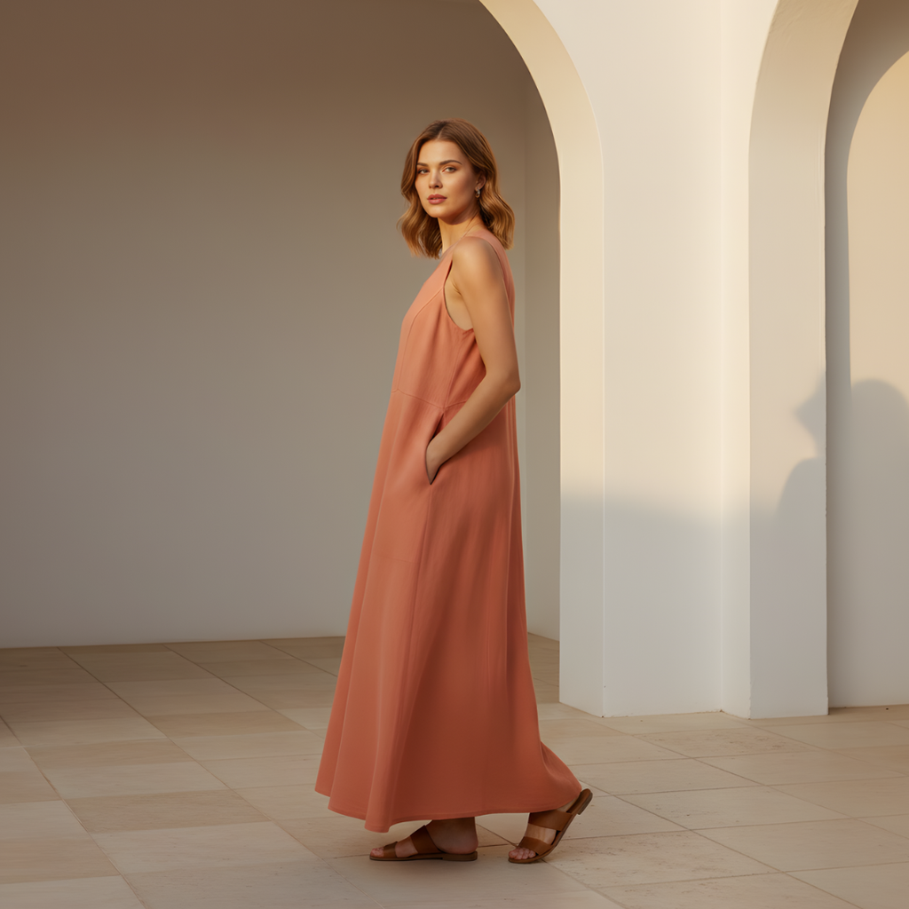 Linen Summer Dress for Women Relaxed Fit Casual Wear