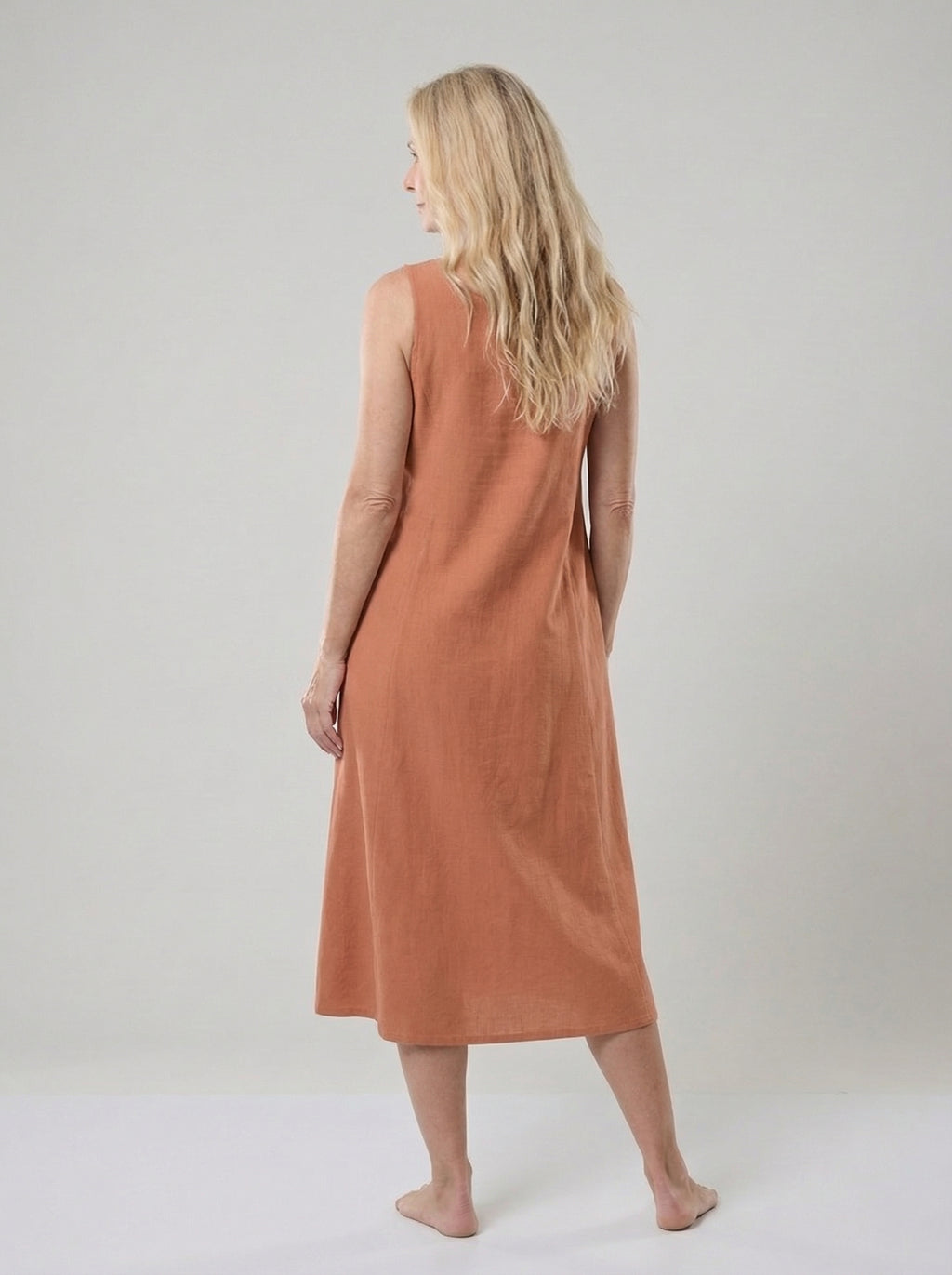 Linen Summer Dress for Women | Relaxed Fit | White Casual Outfit