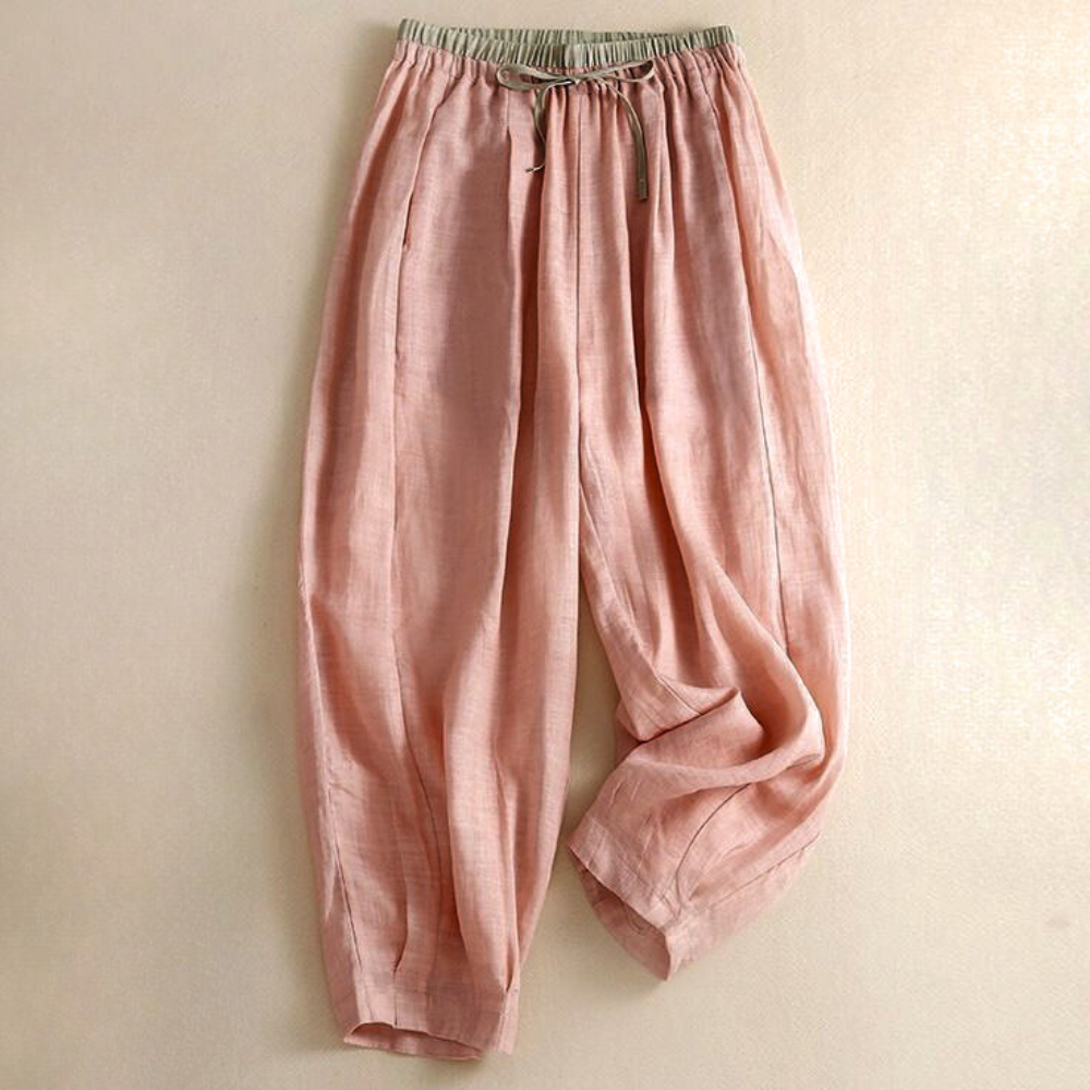 Linen Trousers for Women - Lightweight, Casual Fit, Perfect for Summer Wear