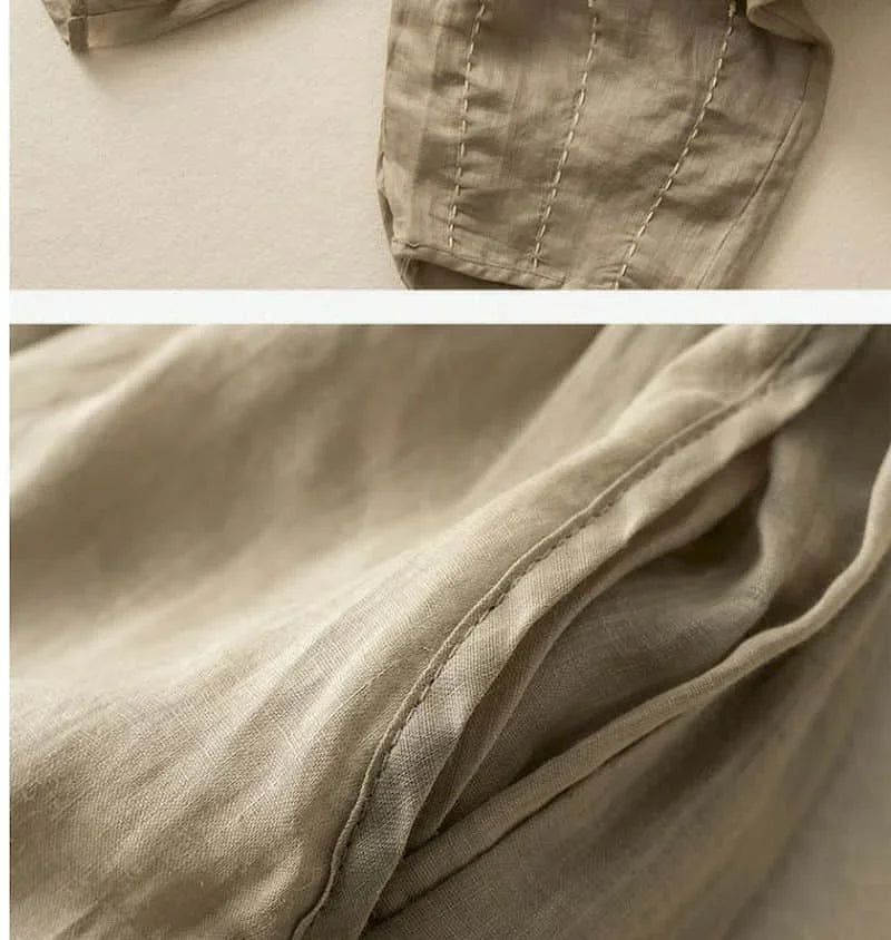 Linen Wide-Leg Pants for Women - Casual Summer Trousers in Lightweight Fabric