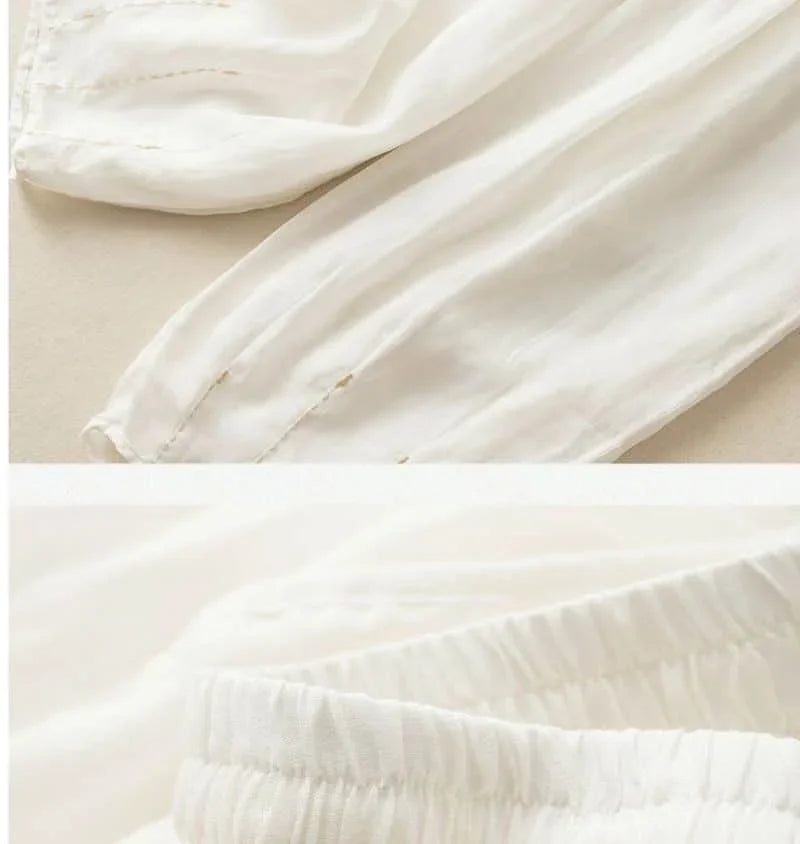 Linen Wide-Leg Pants for Women - Casual Summer Trousers in Lightweight Fabric