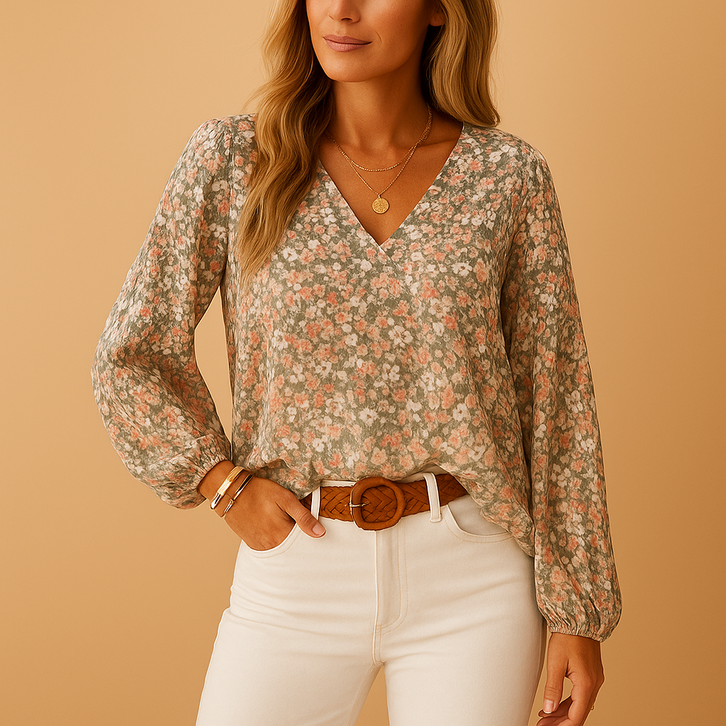 Long Sleeve Lightweight Blouse for Women | Elegant Casual or Office Wear | Multiple Color Options Available