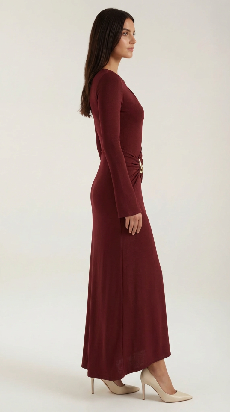 Long Sleeve Maxi Dress in Soft Fabric - Elegant Casual Wear for Women - Perfect for Parties and Everyday Outfits