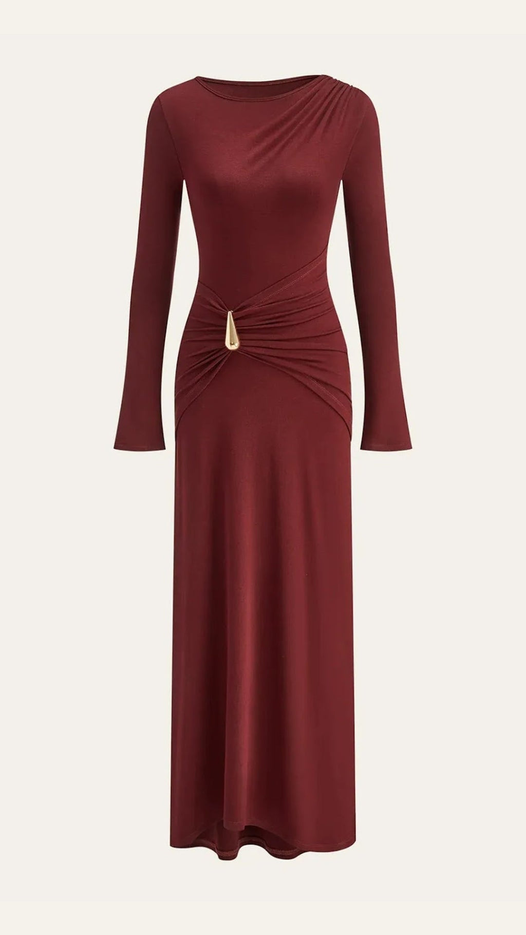 Long Sleeve Maxi Dress in Soft Fabric - Elegant Casual Wear for Women - Perfect for Parties and Everyday Outfits
