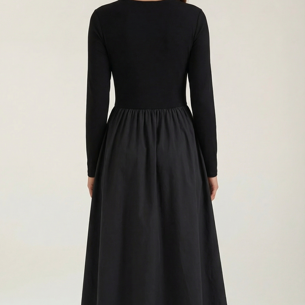 Long-Sleeve Maxi Dress in Soft Fabric - Elegant Casual Wear for Women - Perfect for Parties and Special Occasions