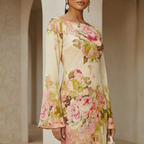 Long Sleeve Maxi Dress in Soft Fabric for Evening Parties and Events