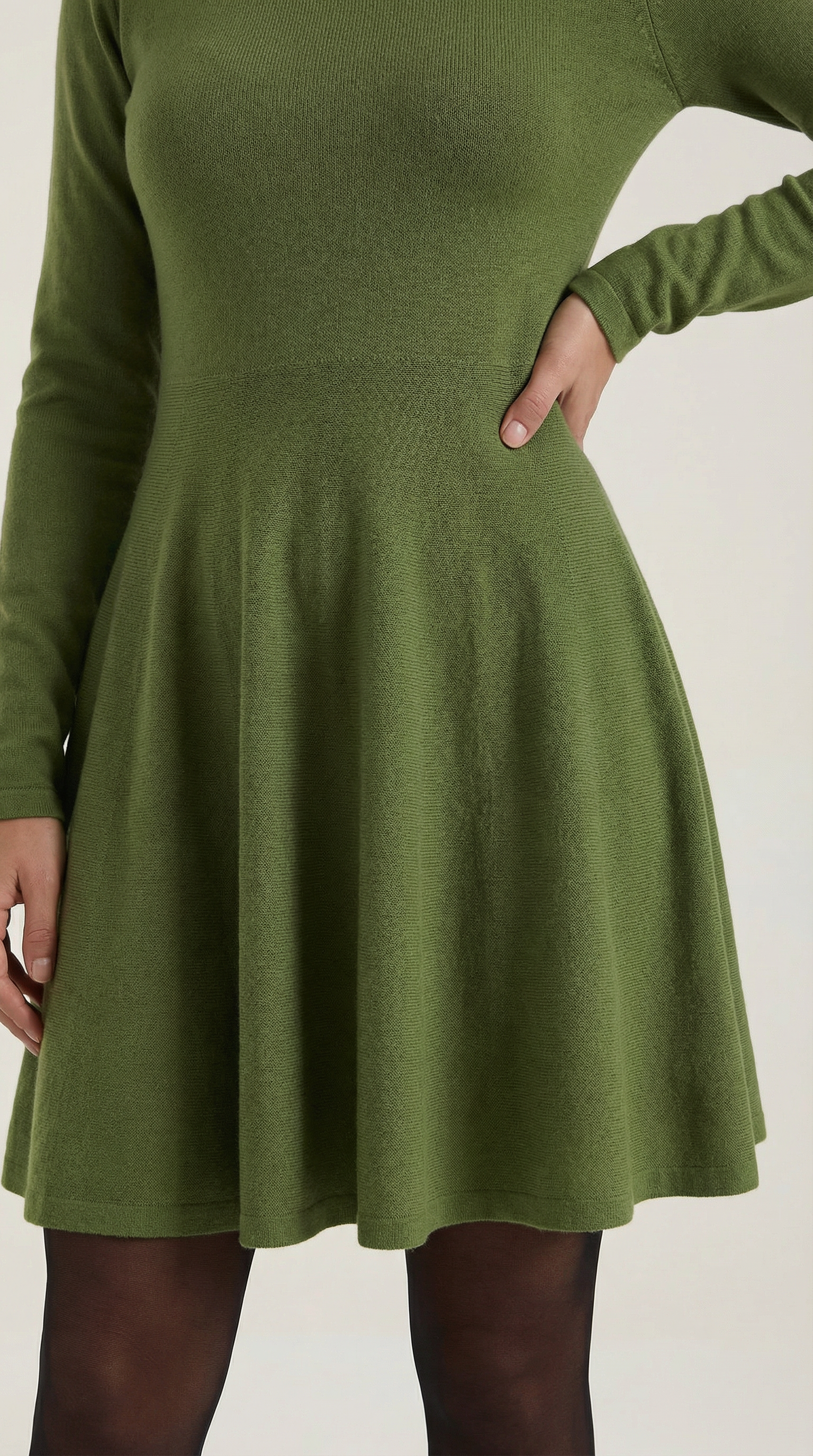 Long Sleeve Pleated Mini Dress in Soft Fabric for Casual or Party Wear