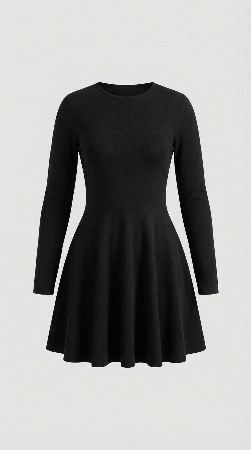 Long Sleeve Pleated Mini Dress in Soft Fabric for Casual or Party Wear