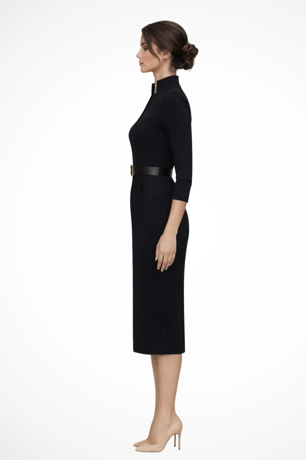 Long Sleeve Tailored Maxi Dress in Elegant Fabric for Special Occasions