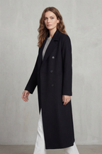 Women's Wool Blend Double-Breasted Coat – Stylish, Warm, Office, Casual