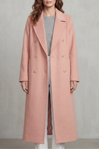 Women's Wool Blend Double-Breasted Coat – Stylish, Warm, Office, Casual