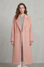 Women's Wool Blend Double-Breasted Coat – Stylish, Warm, Office, Casual
