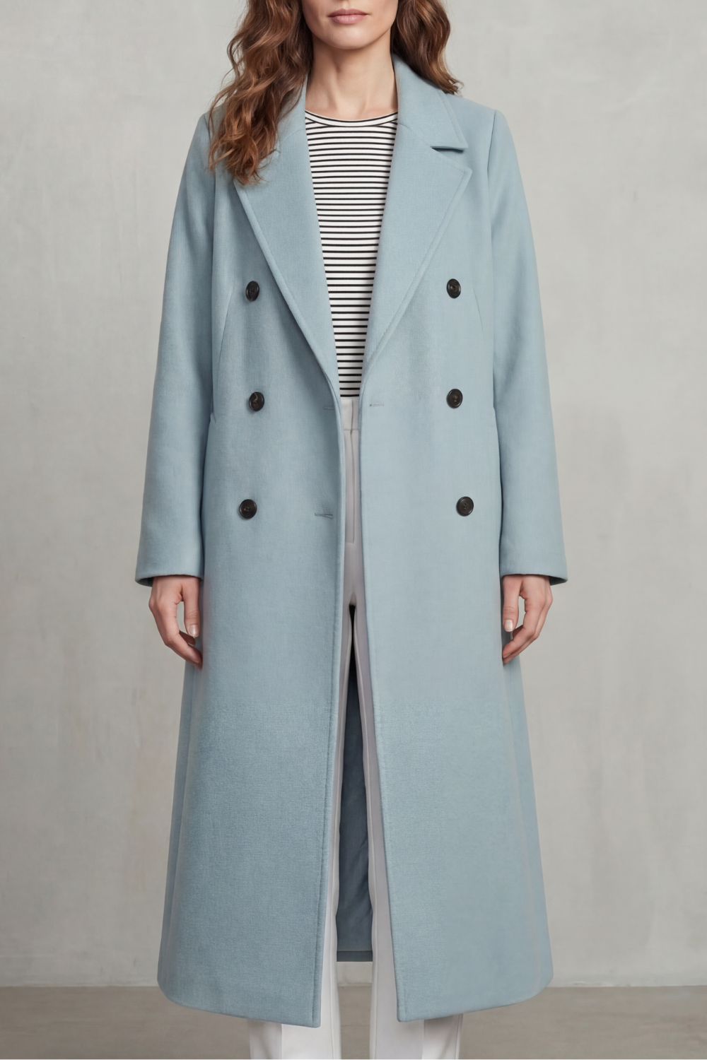 Women's Wool Blend Double-Breasted Coat – Stylish, Warm, Office, Casual