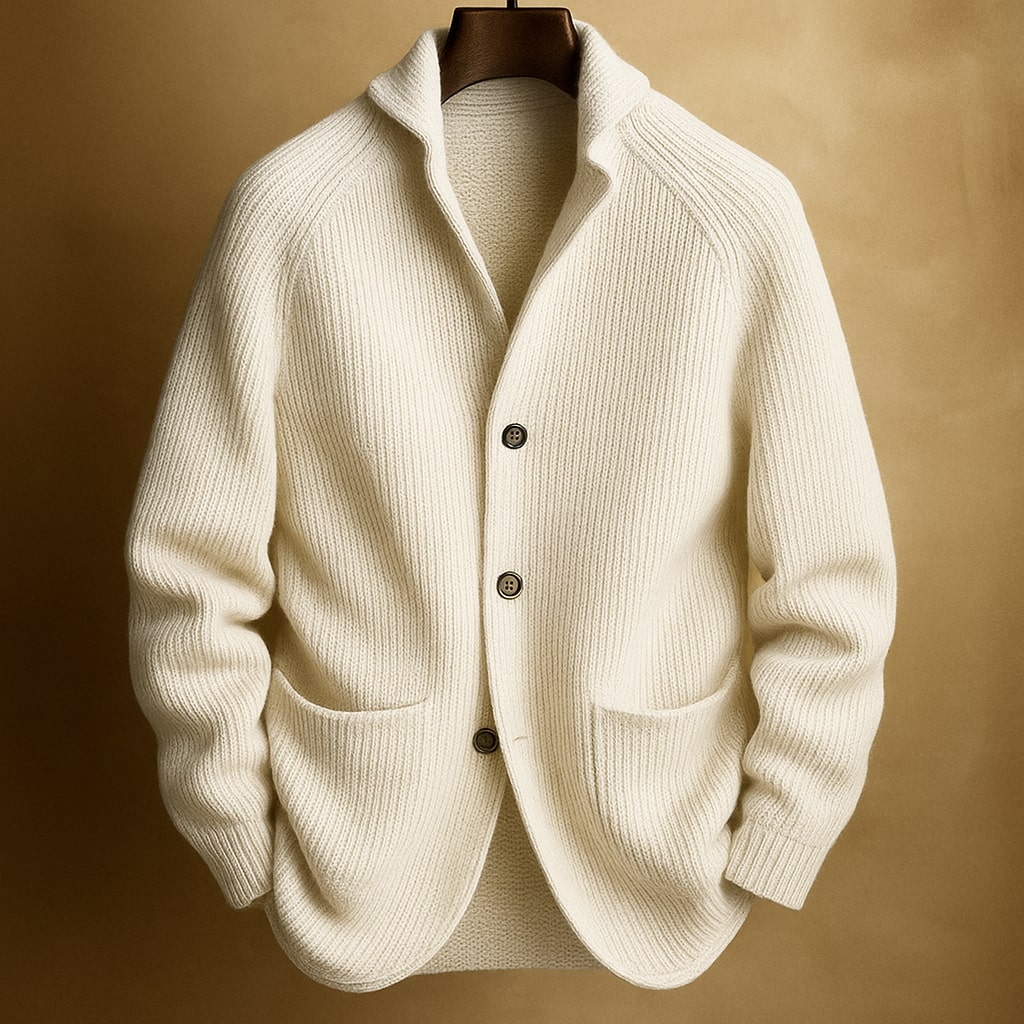 Ribbed Wool Cardigan – Casual Wear, Layering