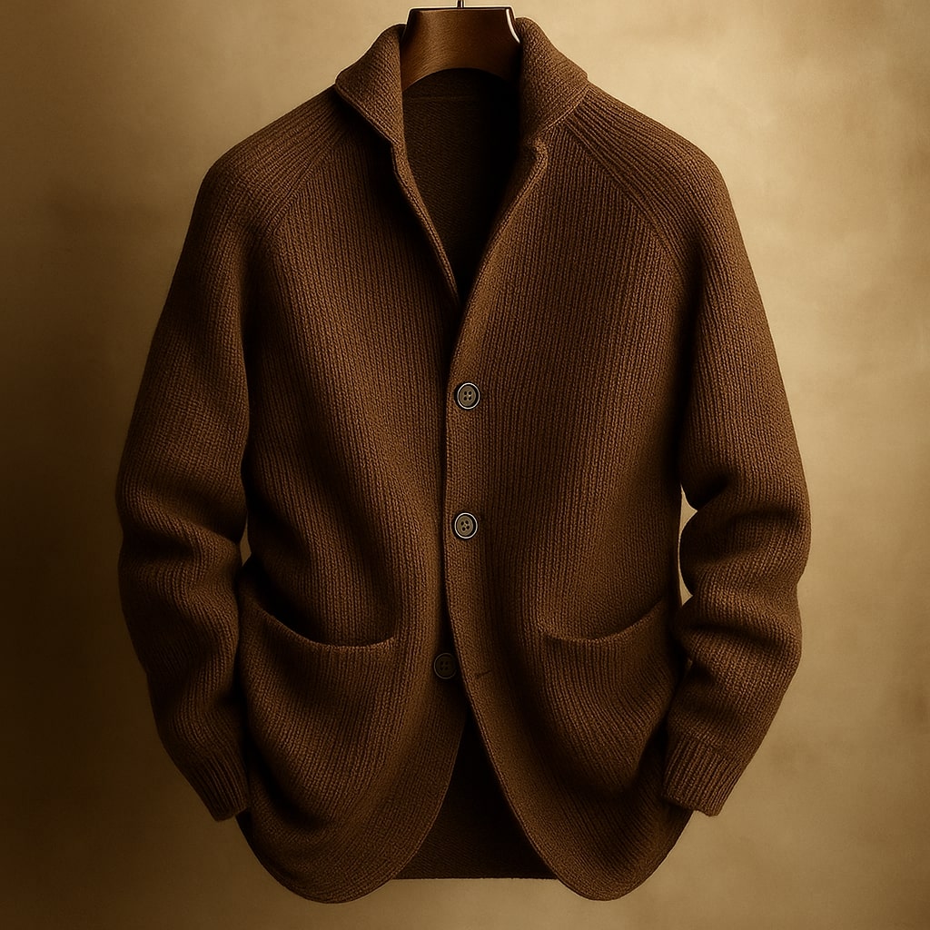 Ribbed Wool Cardigan – Casual Wear, Layering