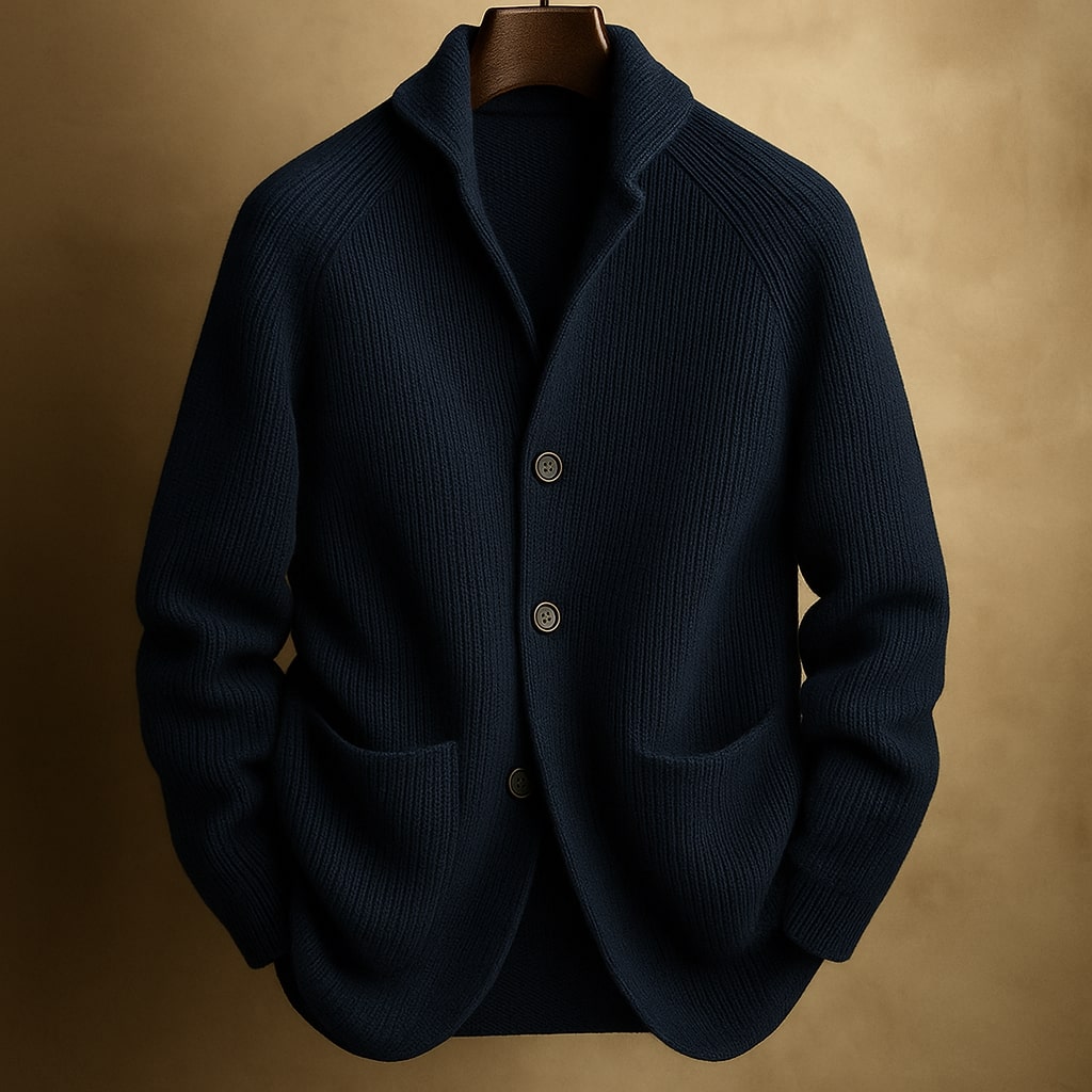 Ribbed Wool Cardigan – Casual Wear, Layering