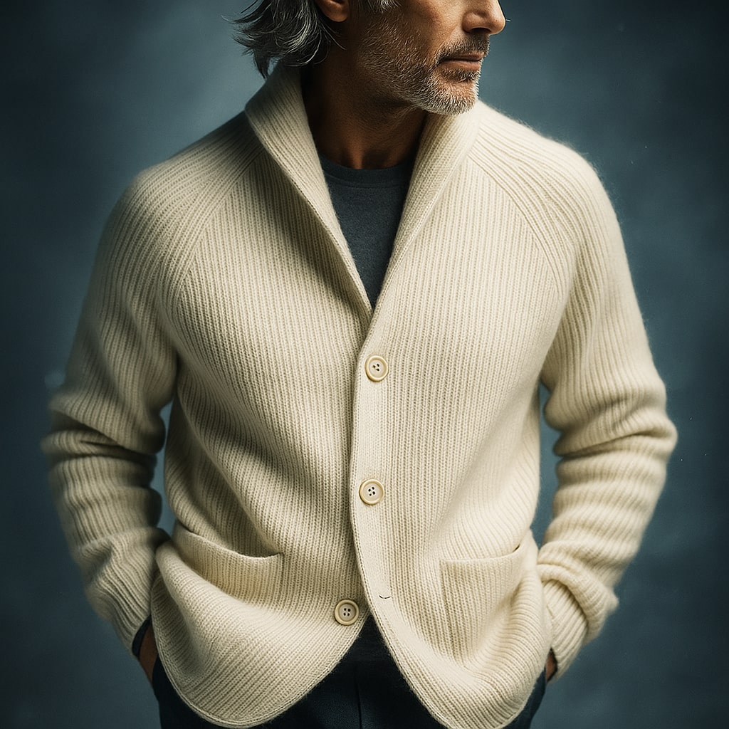 Ribbed Wool Cardigan – Casual Wear, Layering