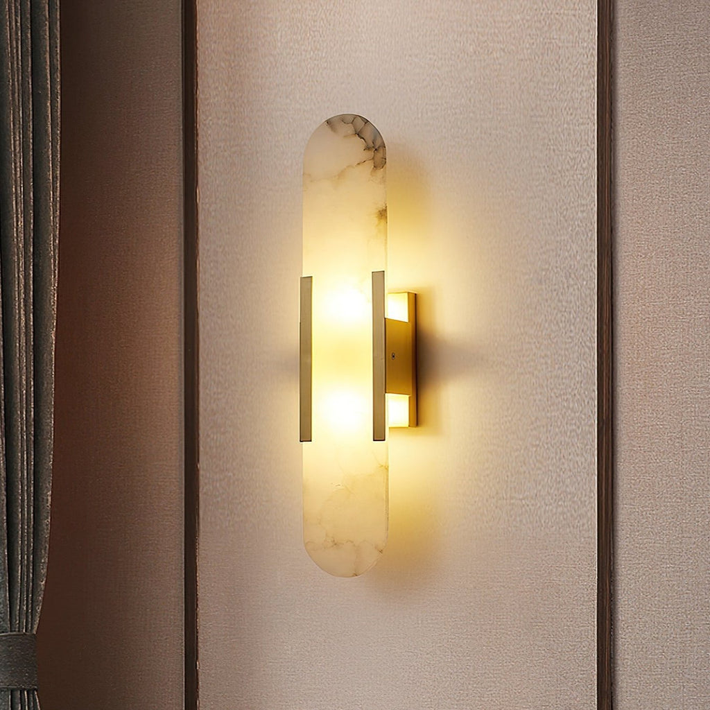 Alabaster Wall Lamp - Modern Design - Elegant Lighting Fixture for Living Room, Bedroom, or Hallway