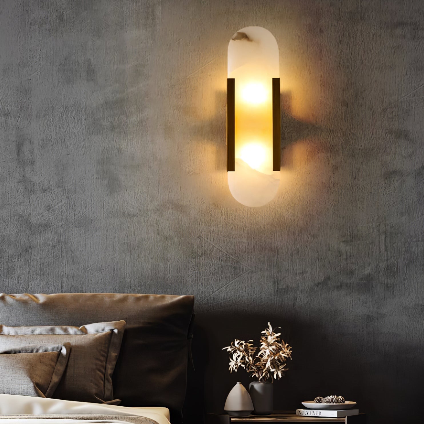 Alabaster Wall Lamp - Modern Design - Elegant Lighting Fixture for Living Room, Bedroom, or Hallway