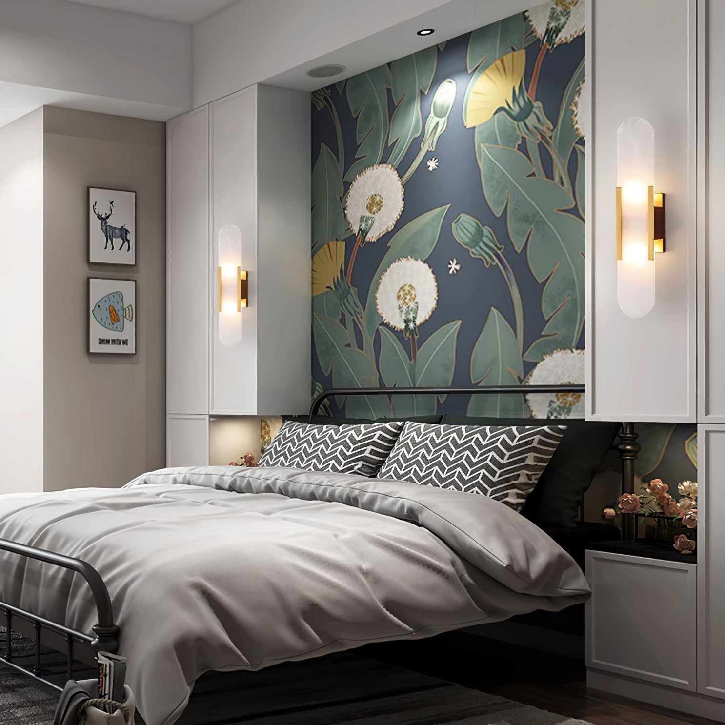 Alabaster Wall Lamp - Modern Design - Elegant Lighting Fixture for Living Room, Bedroom, or Hallway