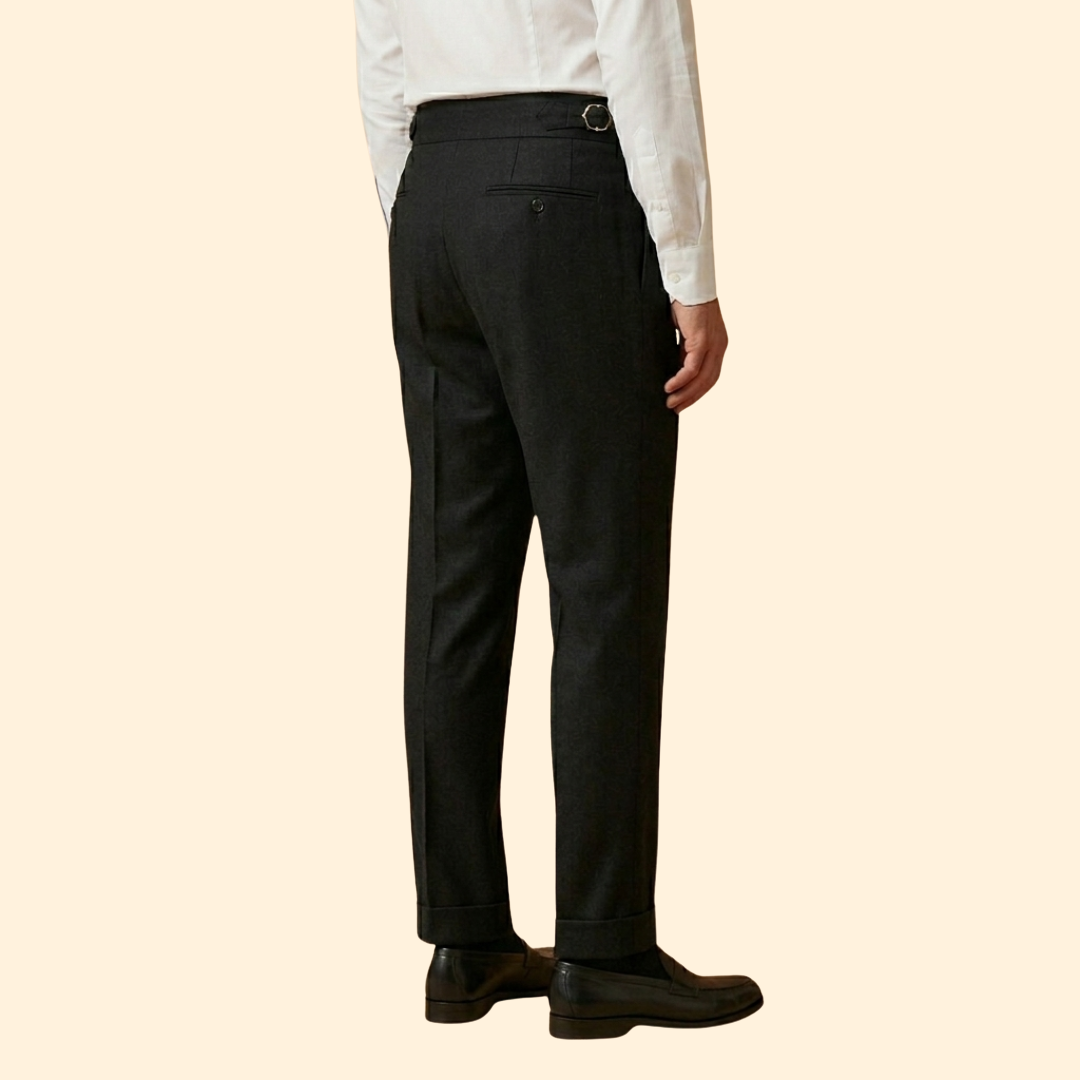 Men's High Waisted Tailored Trousers – Office, Casual