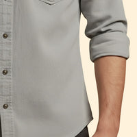 Men's Utility Button-Up Shirt with Chest Pockets