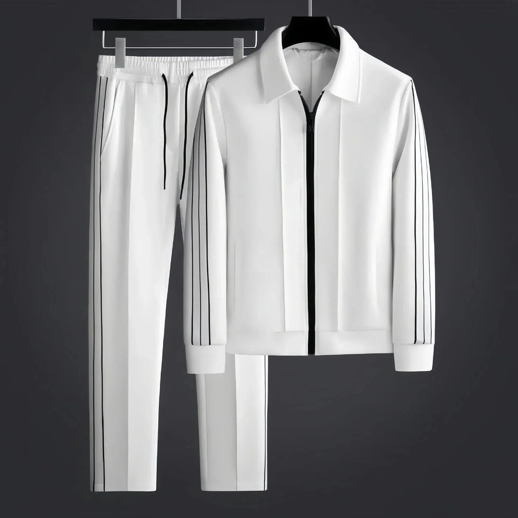 Men's Athletic Tracksuit Set - Comfortable Polyester Fabric for Sports & Leisure