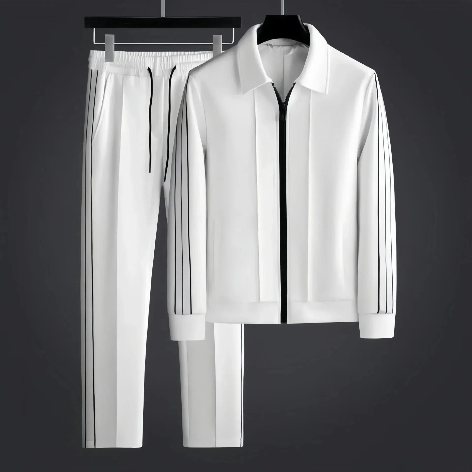 Men's Athletic Tracksuit Set - Comfortable Polyester Fabric for Sports & Leisure