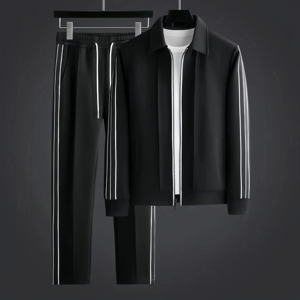 Men's Athletic Tracksuit Set - Comfortable Polyester Fabric for Sports & Leisure
