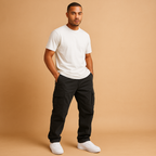 Men's Cargo Trousers - Regular Fit, Functional Design, Multiple Pockets for Outdoor and Casual Wear