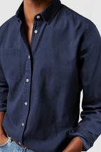 Men's Casual Denim Button Down Shirt | Comfortable Cotton Blend | Everyday Wear
