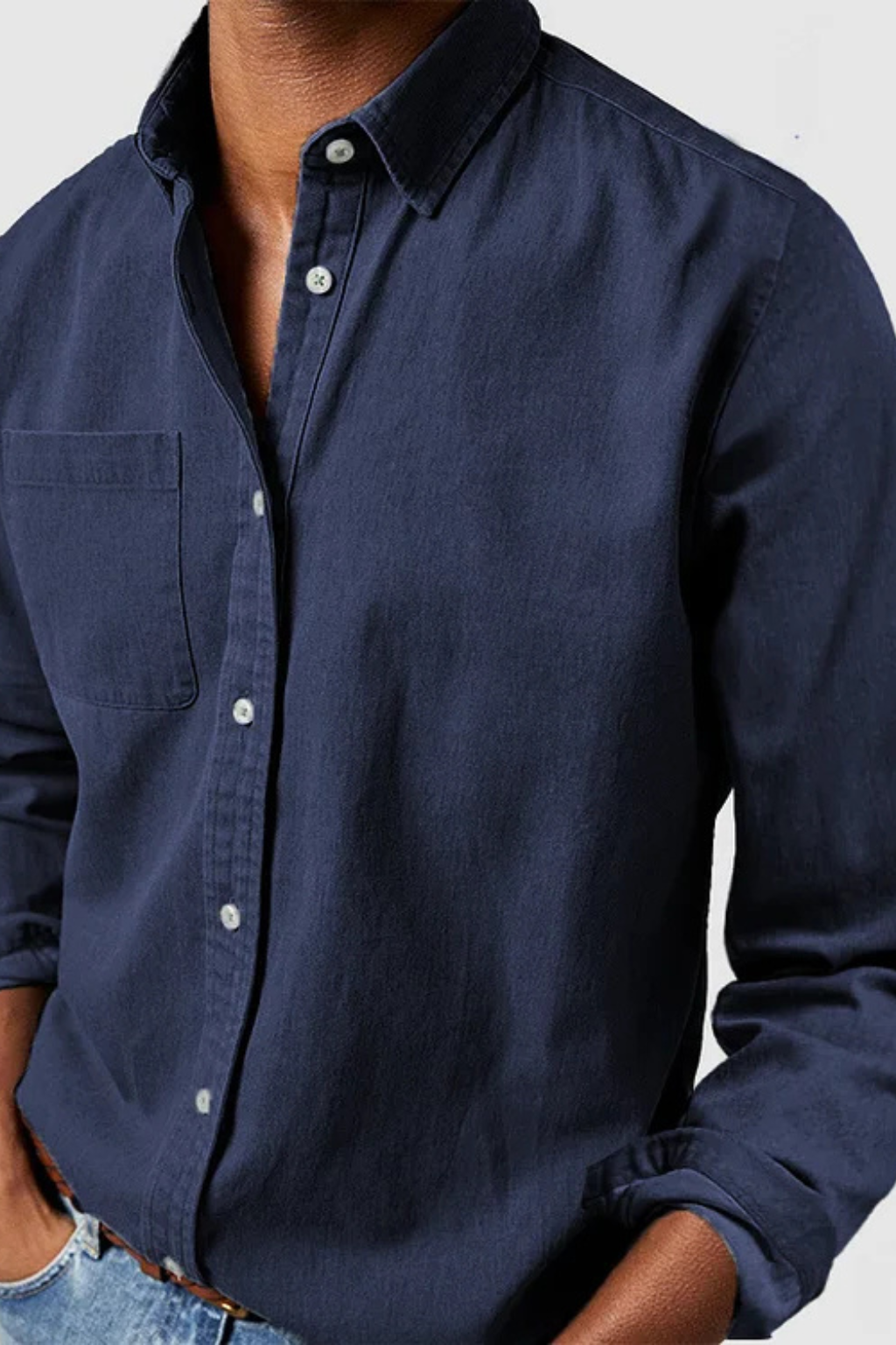 Men's Casual Denim Button Down Shirt | Comfortable Cotton Blend | Everyday Wear