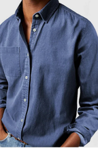 Men's Casual Denim Button Down Shirt | Comfortable Cotton Blend | Everyday Wear