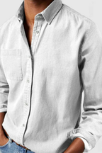 Men's Casual Denim Button Down Shirt | Comfortable Cotton Blend | Everyday Wear