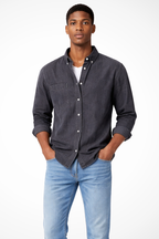 Men's Casual Denim Button-Down Shirt | Lightweight Cotton | Everyday Wear
