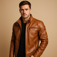 Men's Genuine Leather Biker Jacket | Classic Motorcycle Style | Casual and Riding Outerwear