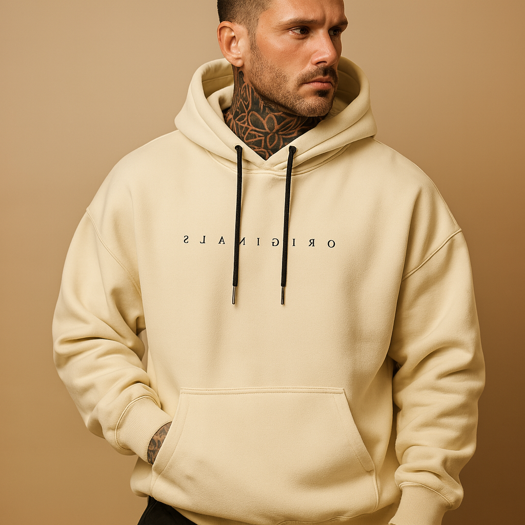 Men's Hooded Sweatshirt - Soft Cotton Blend - Modern Fit - Casual Everyday Wear