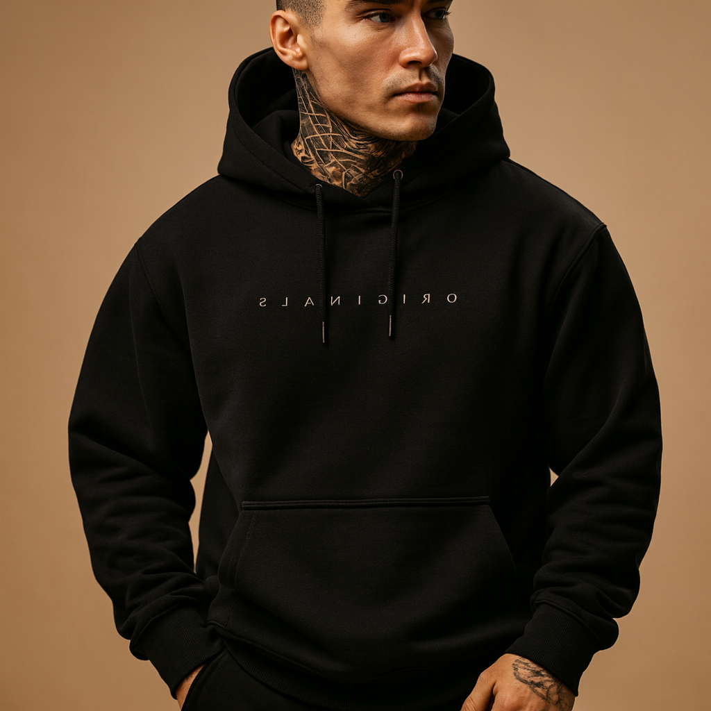 Men's Hooded Sweatshirt - Soft Cotton Blend - Modern Fit - Casual Everyday Wear