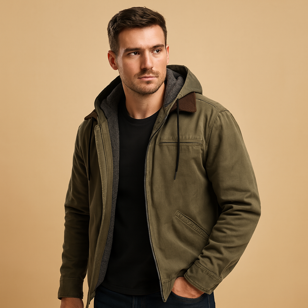 Men's Hooded Zip-Up Sweatshirt | Soft Cotton Blend | Casual Everyday Wear | Multiple Color Options Available