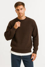 Men's Knitted Oversized Sweater | Ribbed Texture | Casual Wear | Comfortable Fit for Everyday Use